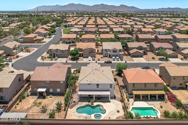 aerial view featuring a mountain view