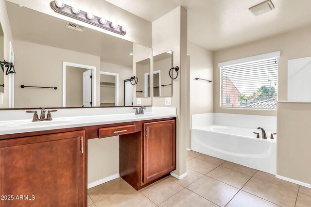 121 W Hackberry Dr, Chandler, AZ 85248 - full bath with tile patterned flooring, a garden tub, and double vanity