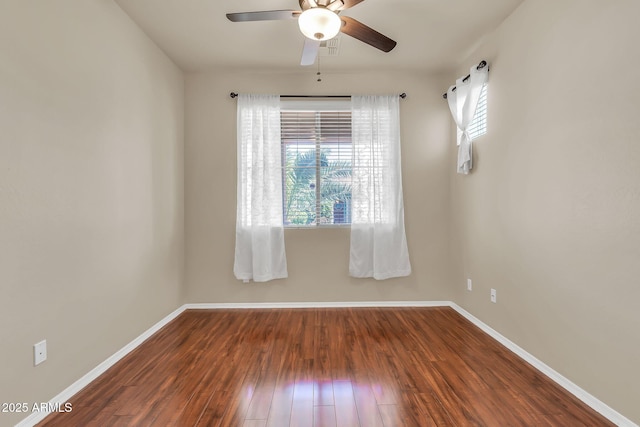 121 W Hackberry Dr, Chandler, AZ 85248 - unfurnished room with a ceiling fan, wood finished floors, and baseboards
