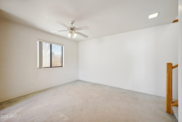 unfurnished room featuring a ceiling fan