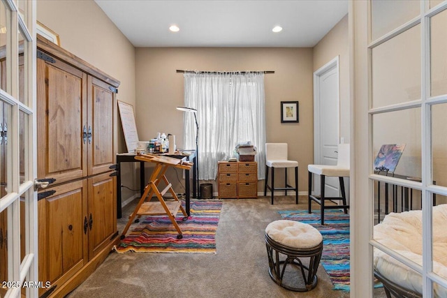 10914 E Tarragon Ave, Mesa, AZ 85212 - home office featuring carpet flooring and recessed lighting