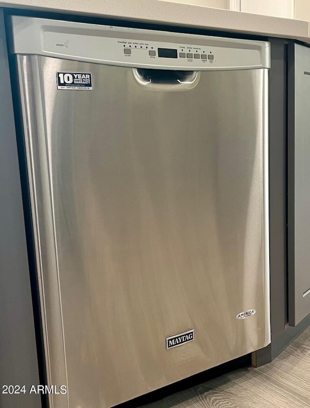 room details with stainless steel dishwasher