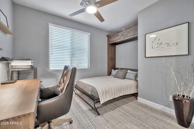 bedroom with ceiling fan