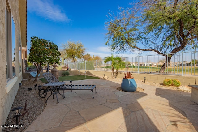 view of patio featuring a fenced backyard