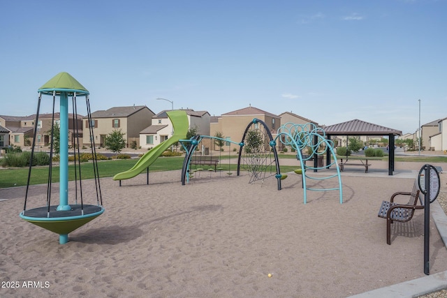 view of play area with a gazebo