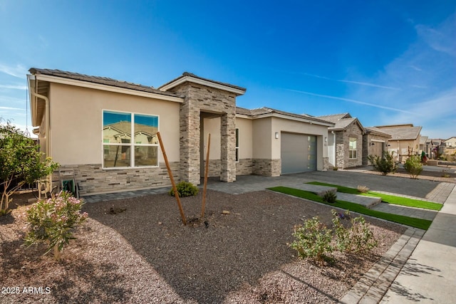 view of front of house with a garage