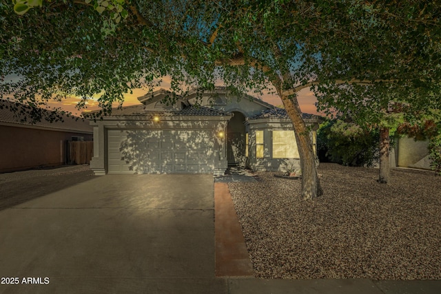 view of front of house featuring a garage