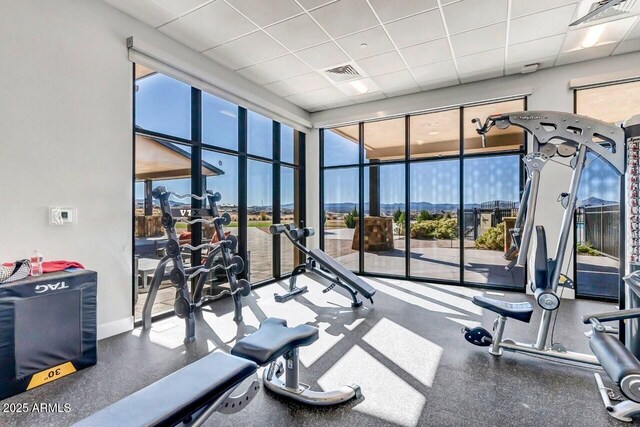 3310 Iron King Cir, Prescott, AZ 86301 - workout area featuring visible vents, baseboards, and a paneled ceiling