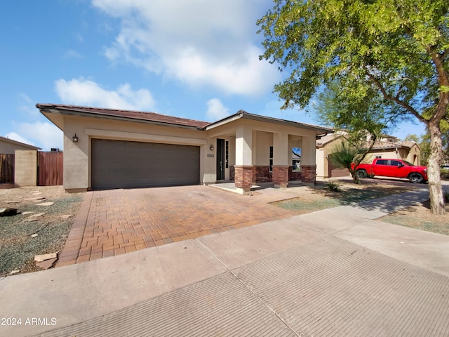 view of front of home featuring a garage