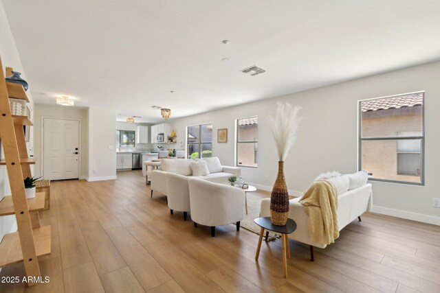 7500 E Deer Valley Rd Unit 132, Scottsdale, AZ 85255 - living room featuring light wood-style floors and baseboards