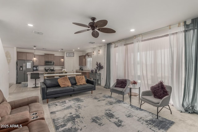 4010 W Coles Rd, Laveen, AZ 85339 - living room with a ceiling fan and recessed lighting