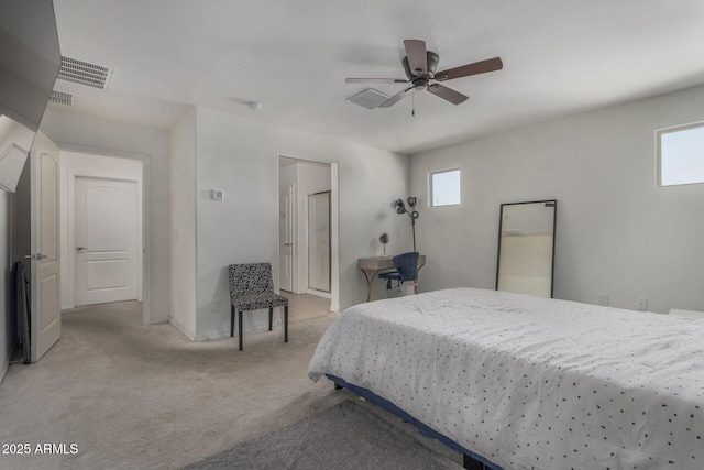 4010 W Coles Rd, Laveen, AZ 85339 - bedroom featuring light colored carpet, multiple windows, baseboards, and ceiling fan