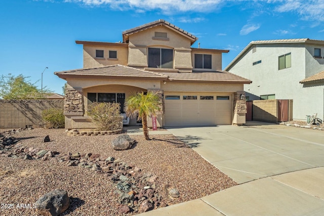 view of property featuring a garage