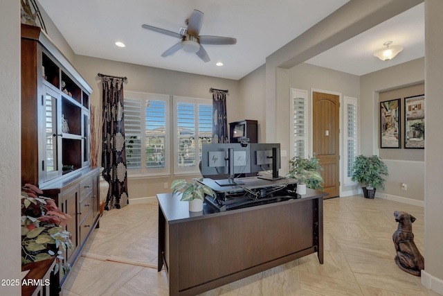 office with ceiling fan