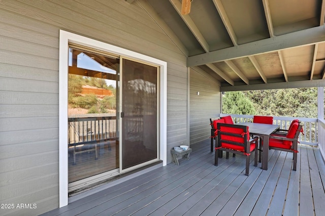 809 W St Moritz Dr, Payson, AZ 85541 - wooden terrace featuring outdoor dining space
