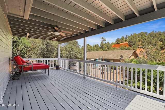 809 W St Moritz Dr, Payson, AZ 85541 - wooden terrace with ceiling fan
