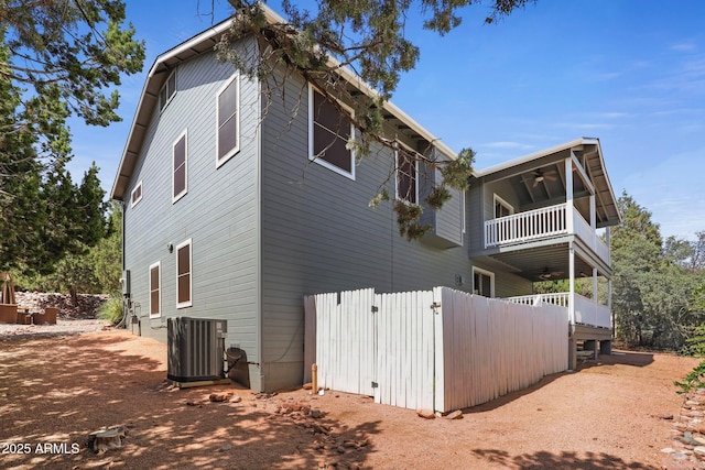 809 W St Moritz Dr, Payson, AZ 85541 - view of side of property with a balcony, ceiling fan, and cooling unit