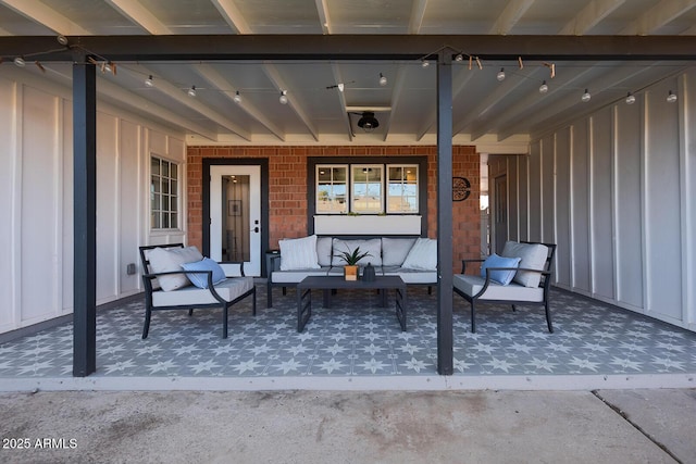 view of patio featuring an outdoor living space