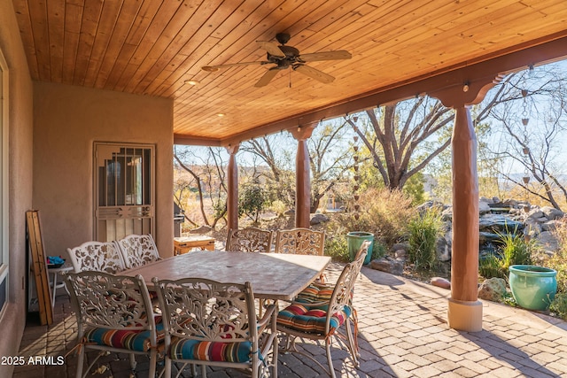 view of patio / terrace featuring ceiling fan