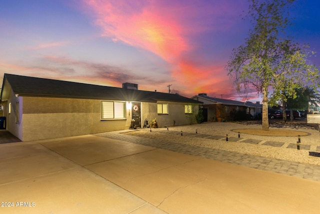 view of front facade featuring a patio area