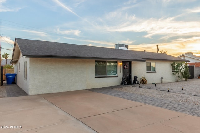 single story home with a patio