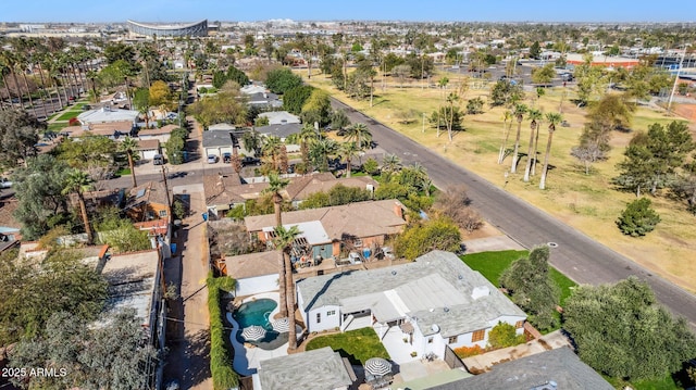 aerial view with a residential view