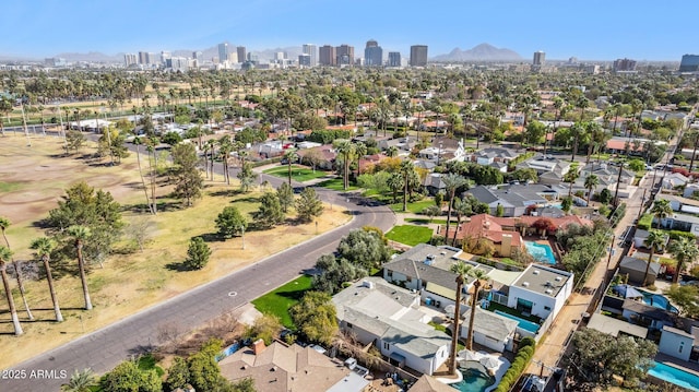 aerial view with a view of city