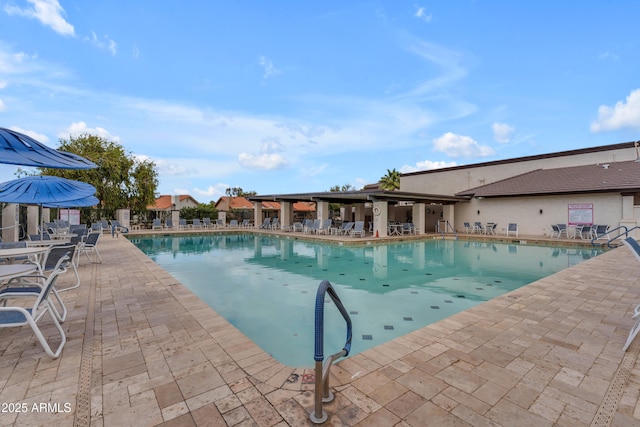 pool featuring a patio area