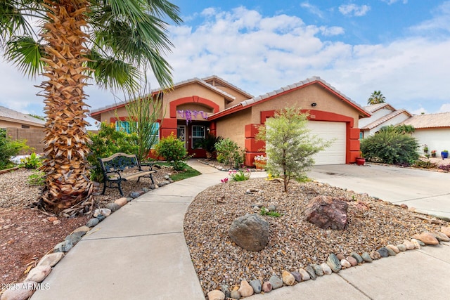 3363 W Lone Cactus Dr, Phoenix, AZ 85027 - view of front of house with driveway, stucco siding, a garage, and a tile roof