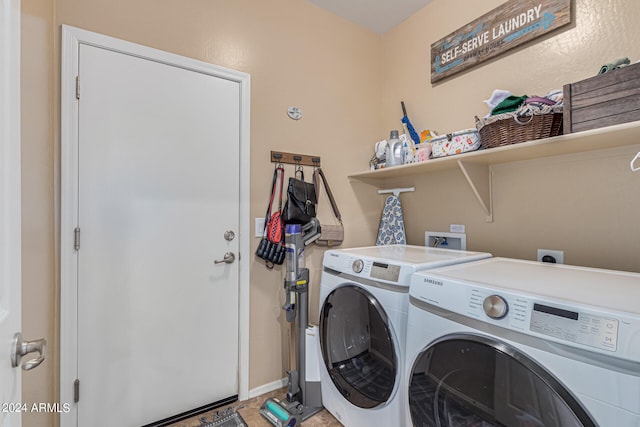 laundry area featuring washer and dryer