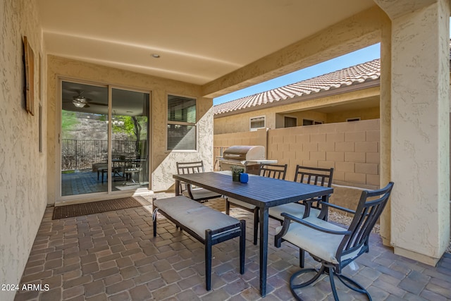 view of patio with area for grilling