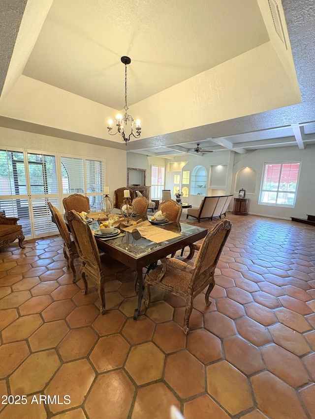 8426 N 15th Dr, Phoenix, AZ 85021 - dining room with ceiling fan with notable chandelier