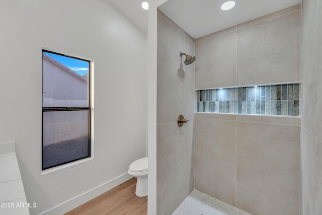 1001 N Nielson St, Gilbert, AZ 85234 - full bath with a tile shower, toilet, and wood finished floors