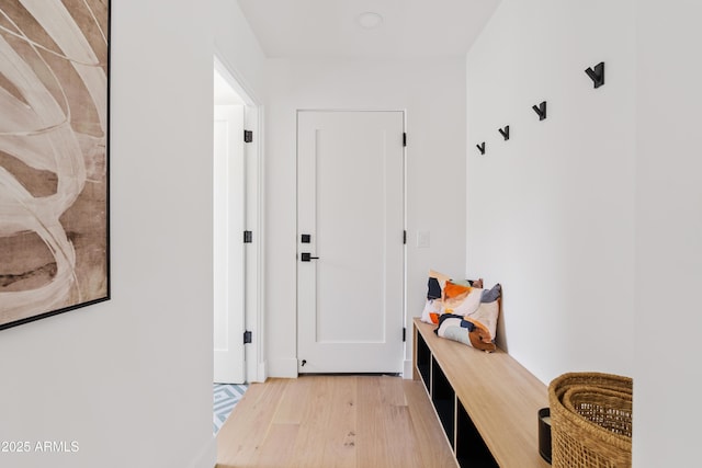 mudroom with light wood-type flooring