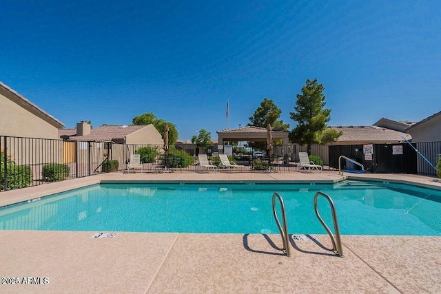 community pool with fence