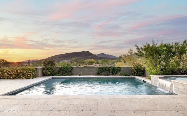 9894 E Miramonte Dr, Scottsdale, AZ 85262 - view of pool featuring a mountain view and a fenced backyard