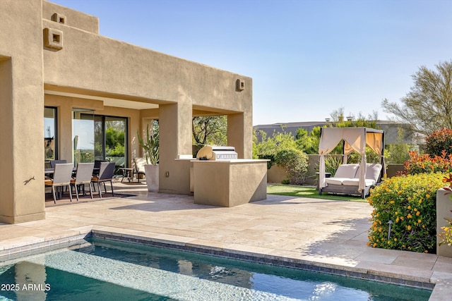 9894 E Miramonte Dr, Scottsdale, AZ 85262 - outdoor pool with a patio area and outdoor dining space
