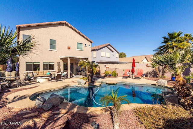 view of swimming pool with a patio area and outdoor lounge area