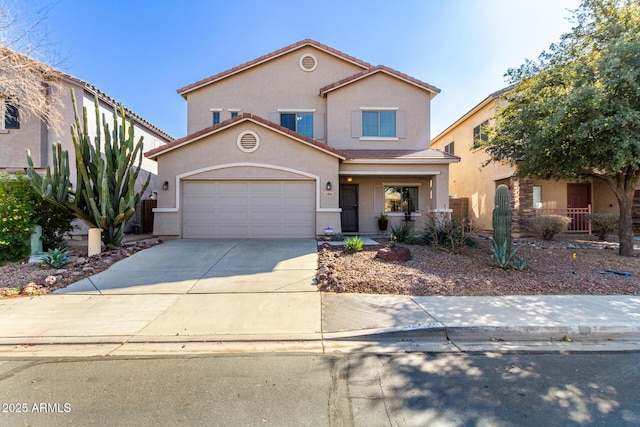 view of front of home with a garage