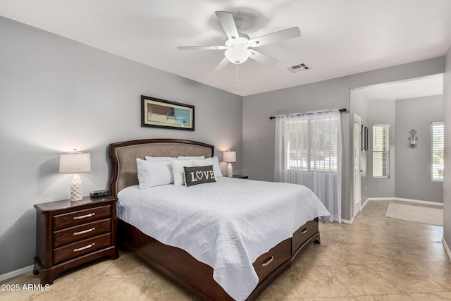 26719 S 195th St, Queen Creek, AZ 85142 - bedroom featuring visible vents, baseboards, and a ceiling fan