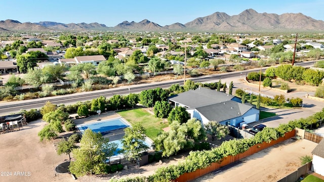 aerial view featuring a mountain view