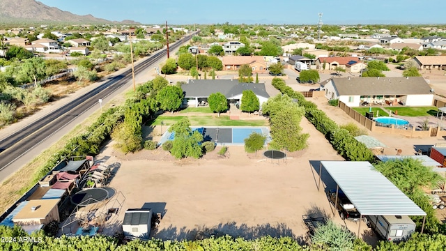 bird's eye view with a mountain view