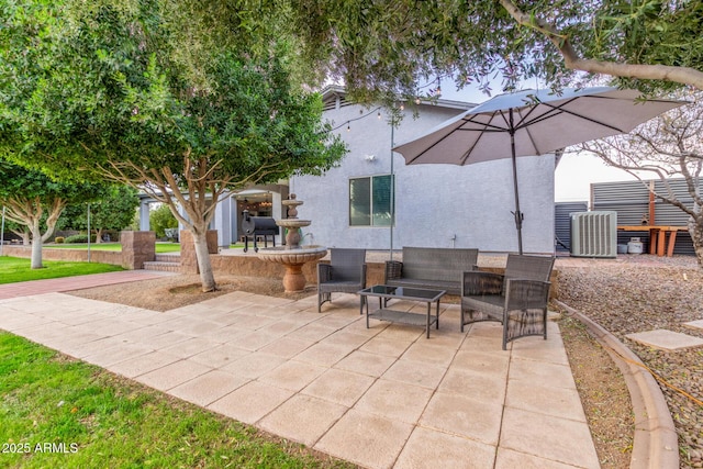 view of patio / terrace featuring an outdoor living space