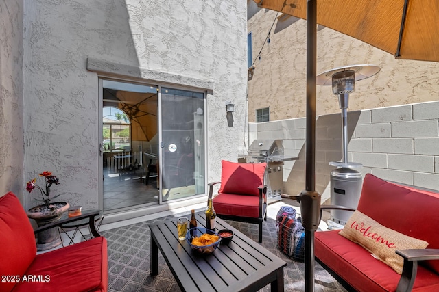 3932 E Melinda Dr, Phoenix, AZ 85050 - view of patio / terrace featuring an outdoor living space