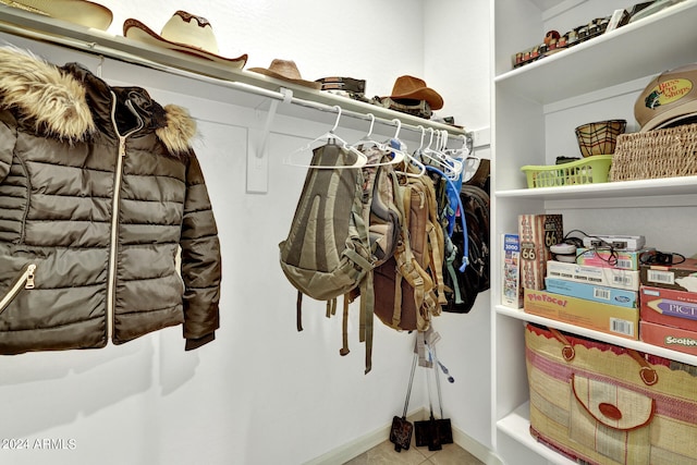 view of walk in closet