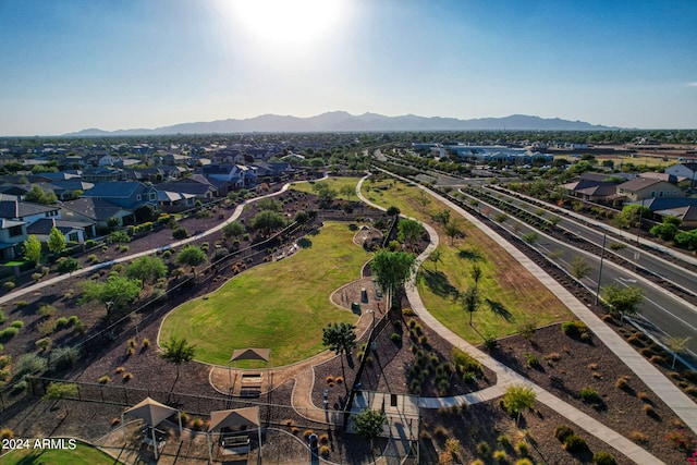 aerial view featuring a mountain view