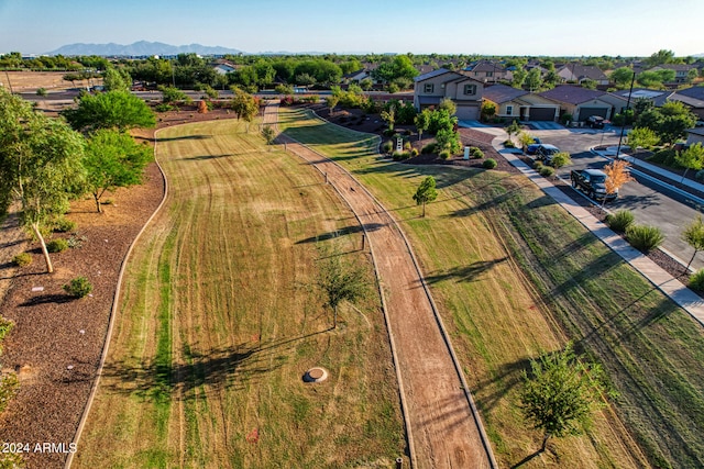 drone / aerial view with a mountain view