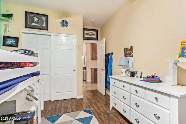 3823 E Kroll Dr, Gilbert, AZ 85234 - bedroom featuring dark wood-style flooring and a closet