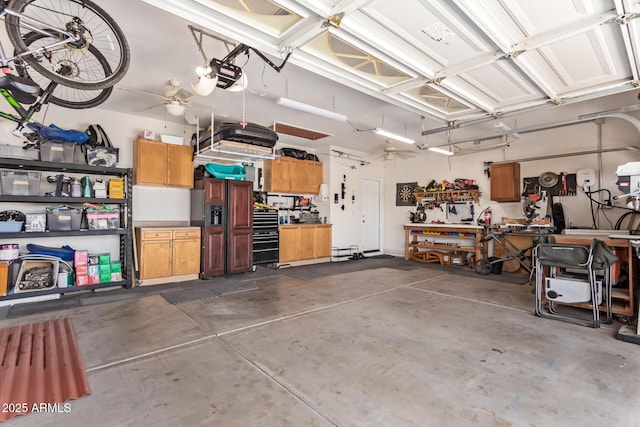 3823 E Kroll Dr, Gilbert, AZ 85234 - garage featuring a workshop area and a garage door opener