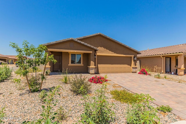 view of front of house with a garage